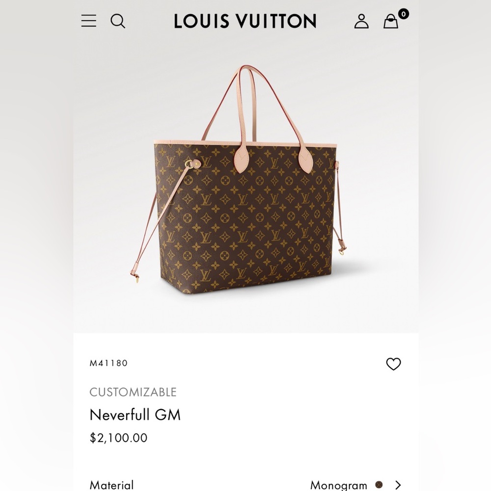 Louis Vuitton Monogram GM Never Full Tote